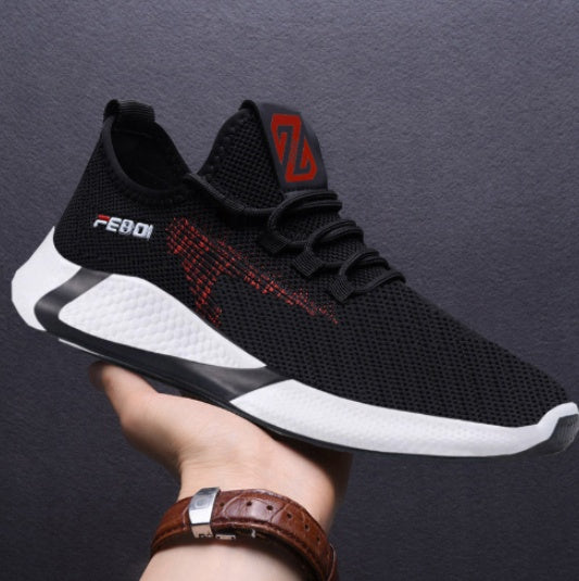 Nouvelles Chaussures de Sport Homme Respirantes Décontractées en Mesh Confort Rehaussant Lacets Antidérapantes Low-Top Chaussures de Course