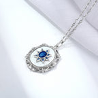 925 Silver Girl Natural Sapphire Necklace Versatile