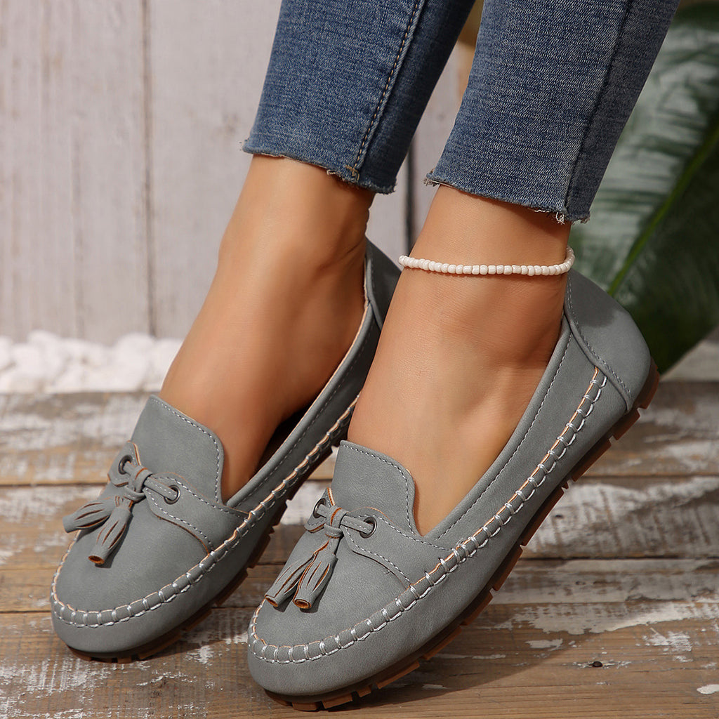 Mocassins pour femmes à bout rond, à la mode, antidérapants, souples et confortables
