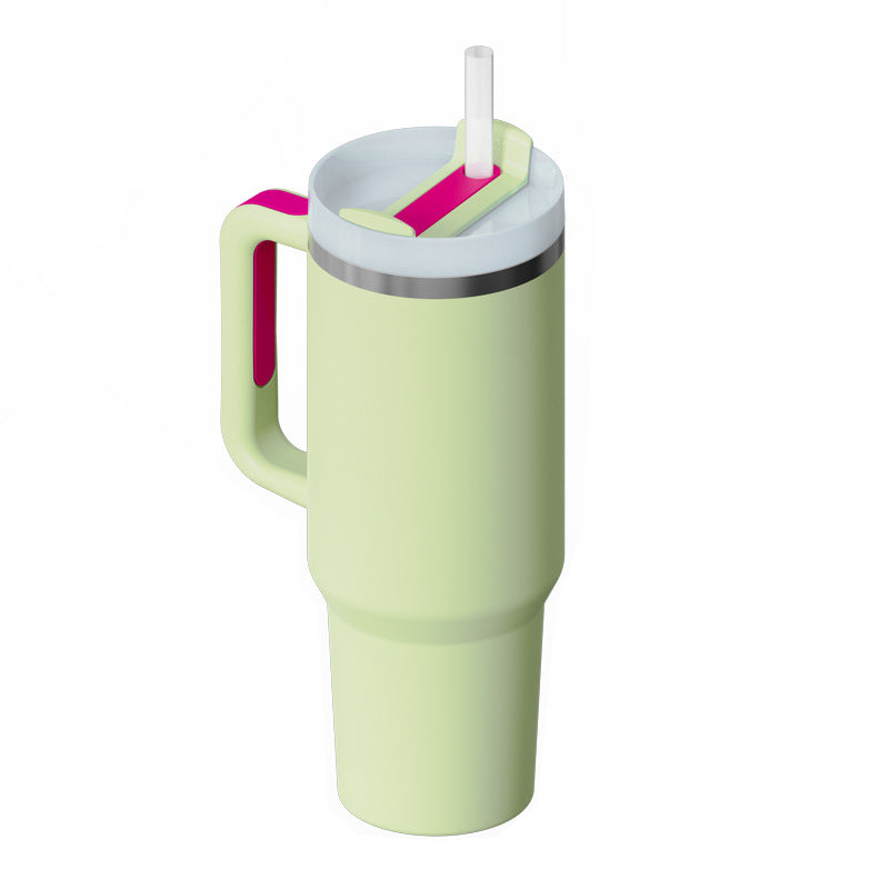 40 oz Becher mit Griff und Strohhalm, isoliert, auslaufsicher, Vakuum-Kaffeetasse aus Edelstahl mit Deckel, konischer Becher, Geschenke für Valentinsliebhaber, geeignet für Auto, Fitnessstudio, Büro, Reisen