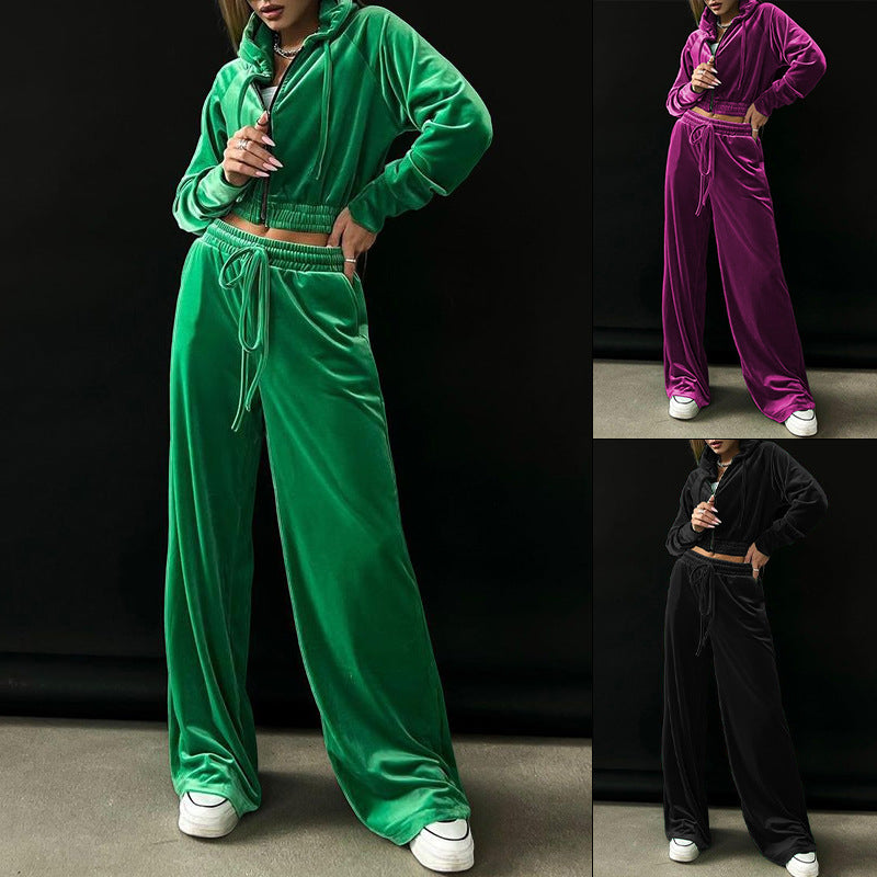 Ensemble de survêtement à capuche à manches longues pour femme