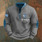Sweatshirt With Digital Print Mens Half-Zip Hoodie Printed Top