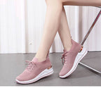 Autumn New Style Wedge Heel Outer Knit Women's Shoes Thick Sole Breathable Casual Shoes