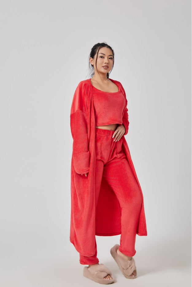 Ensemble de pyjama douillet, 3 pièces
Loungewear femme, doux et chaud