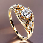 Ring, runder synthetischer Zirkonstein, geeignet für Alltag, Party, Feierlichkeiten, Urlaub.
