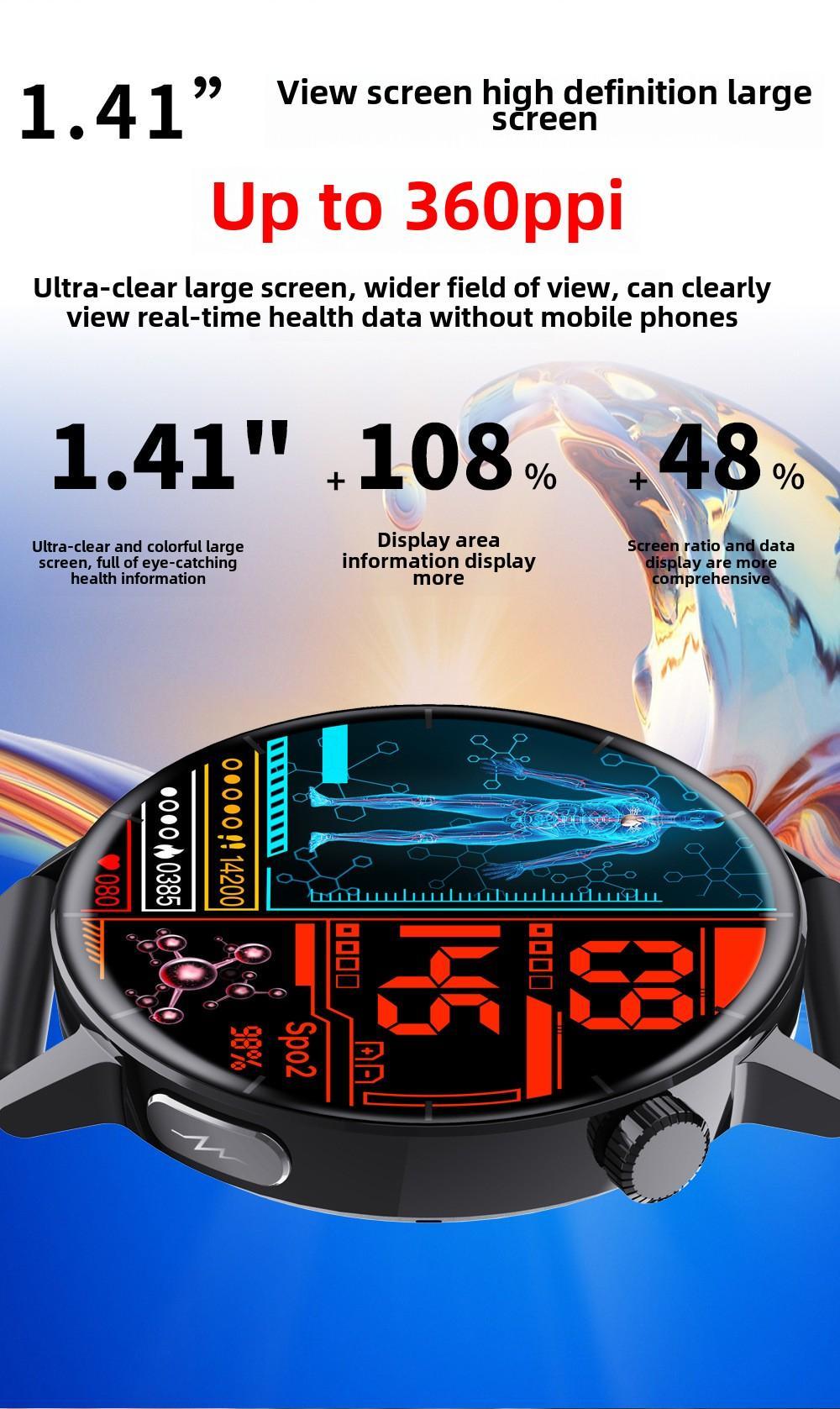 1,41-Zoll-Gesundheits-Smartwatch Fitness-Tracker mit Herzfrequenz-, Blutsauerstoff-, Blutdruck- und Schlafmonitor