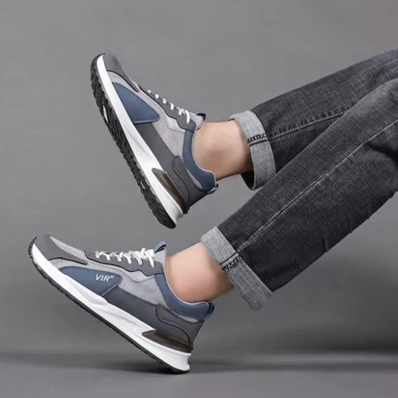 Herren Colorblock Mesh-Schuhe Modisch Lässig Schnür-Sneaker Outdoor Atmungsaktiv Lauf-Sportschuhe