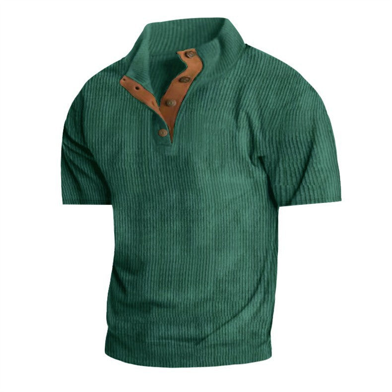Men's Outdoor Casual Stand Collar Short-Sleeve Corduroy