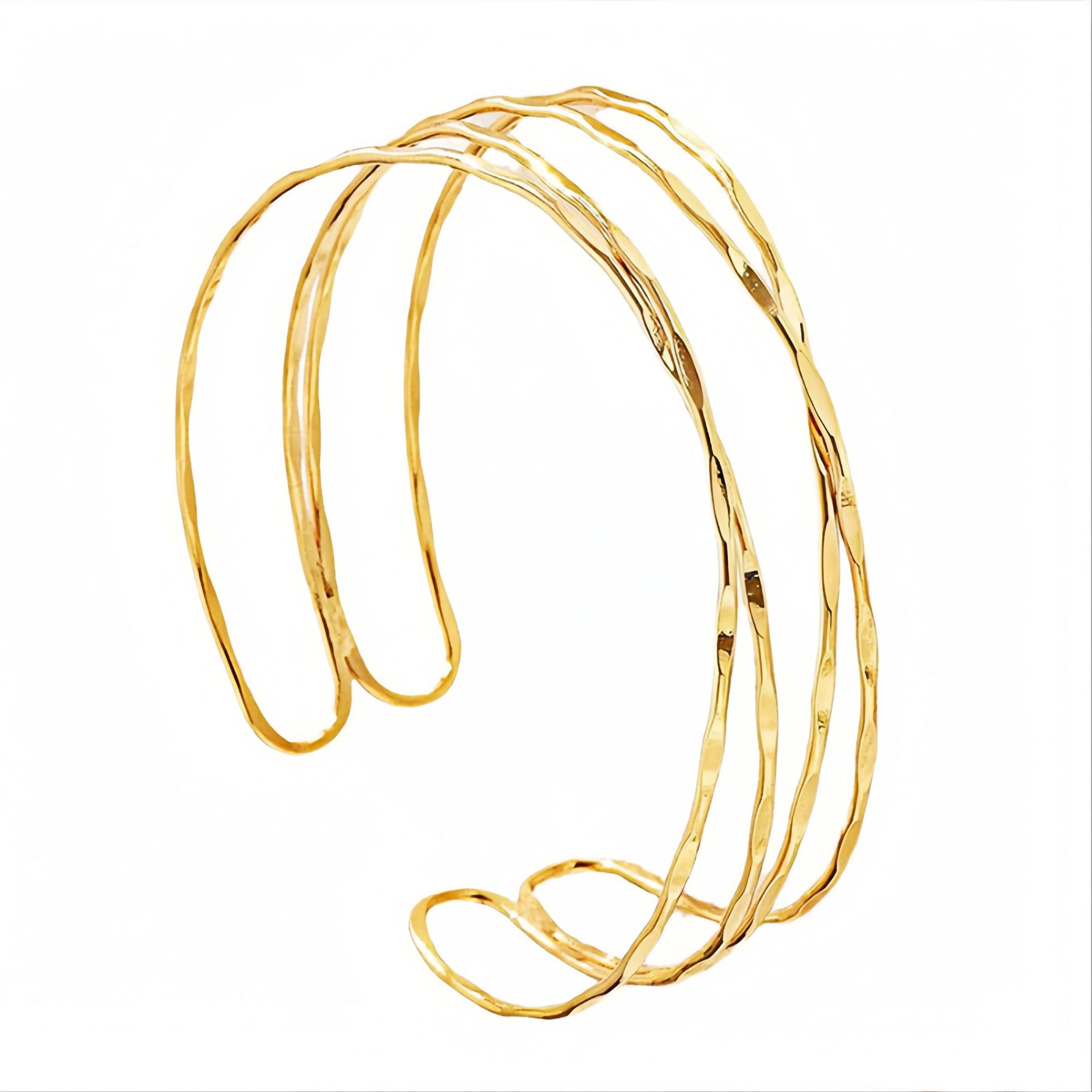 Beliebtes Armband, einfaches, halbkreisförmiges, hohles C-förmiges Armreif, trendiger Allrounder, eleganter Schmuck