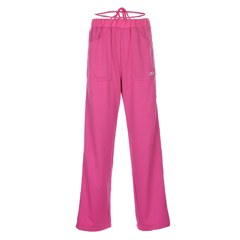 Pantalon droit femme brodé ajouré été