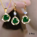 Stilvolles 3-teiliges Set aus Halskette und Ohrringen, Schmuck als Party-Souvenir, elegantes und kreatives Design. 
