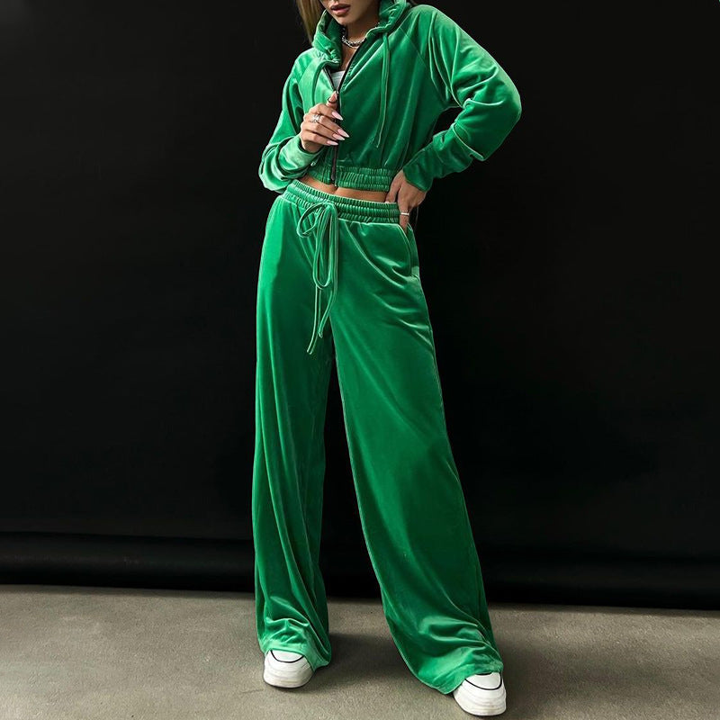 Ensemble de survêtement à capuche à manches longues pour femme