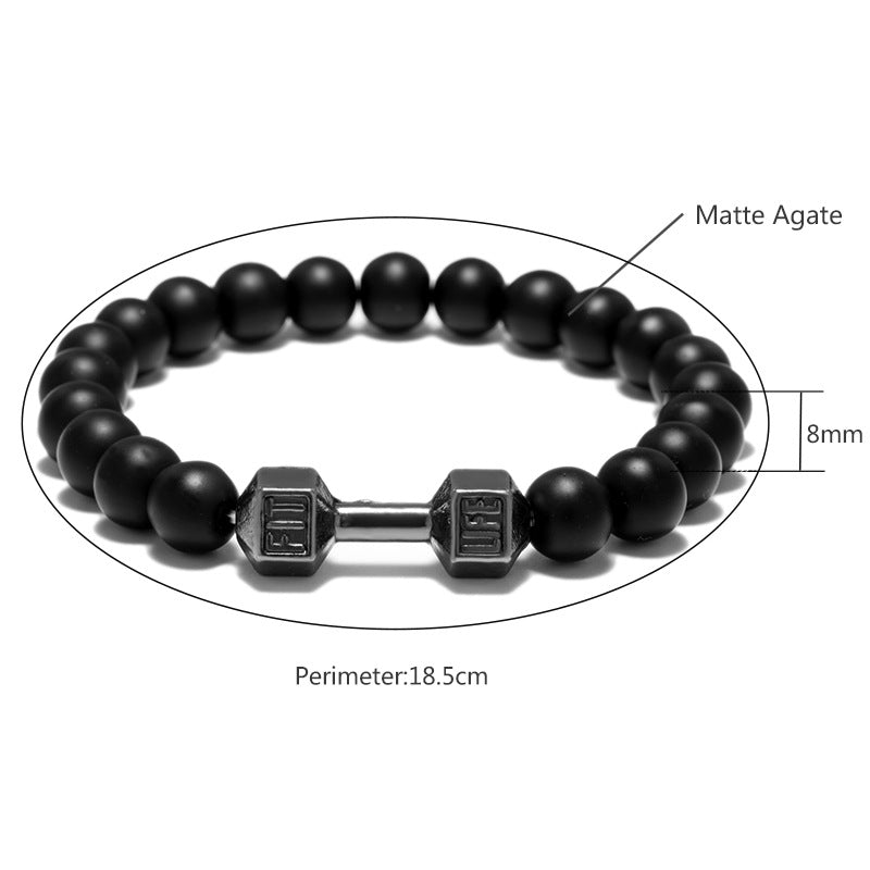 FIT LIFT Metall-Hantel-Perlenarmband Schmuck