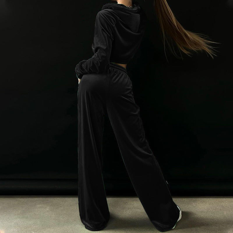 Ensemble de survêtement à capuche à manches longues pour femme
