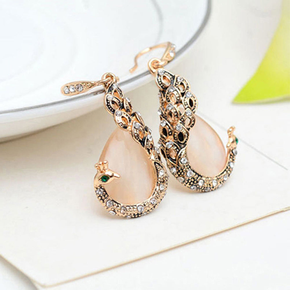 Collier et boucles d'oreilles goutte d'eau rétro avec diamants - Ensemble de deux pièces