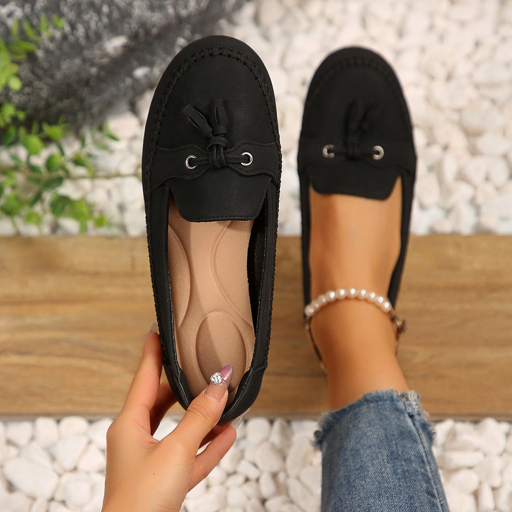 Mocassins pour femmes à bout rond, à la mode, antidérapants, souples et confortables