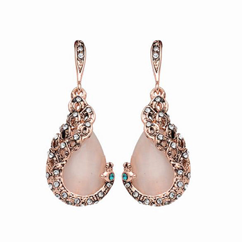 Collier et boucles d'oreilles goutte d'eau rétro avec diamants - Ensemble de deux pièces