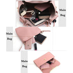 Damen Geldbörse und Handtasche 3-teiliges Taschenset Quasten Tragetasche Clutch Umhängetasche Henkeltasche