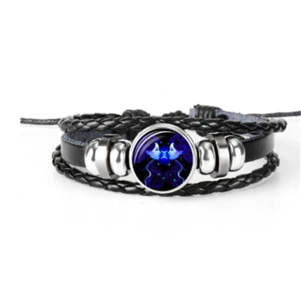 12 Sternzeichen Armband Leuchtendes geflochtenes Design Armband für Männer Frauen Kinder