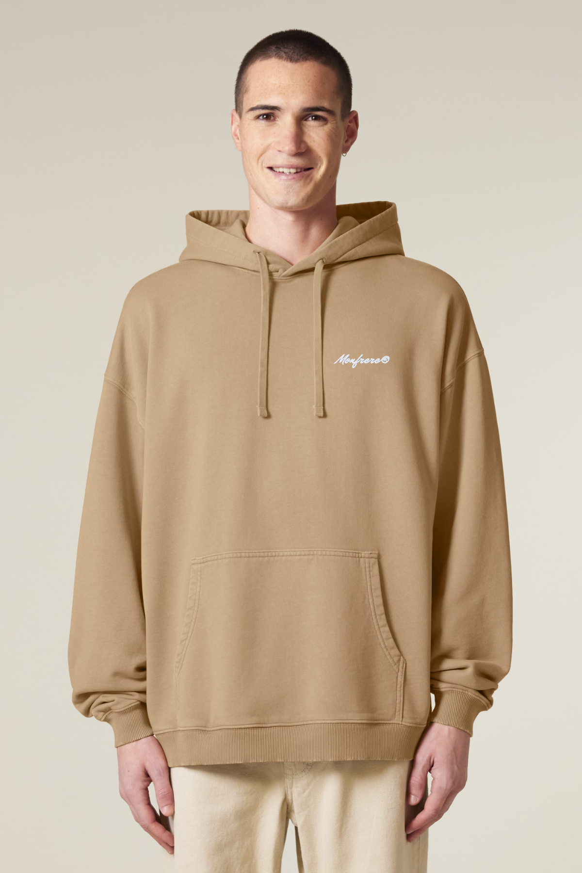 White Label Stick Oversize Garment-Dyed-Hoodie