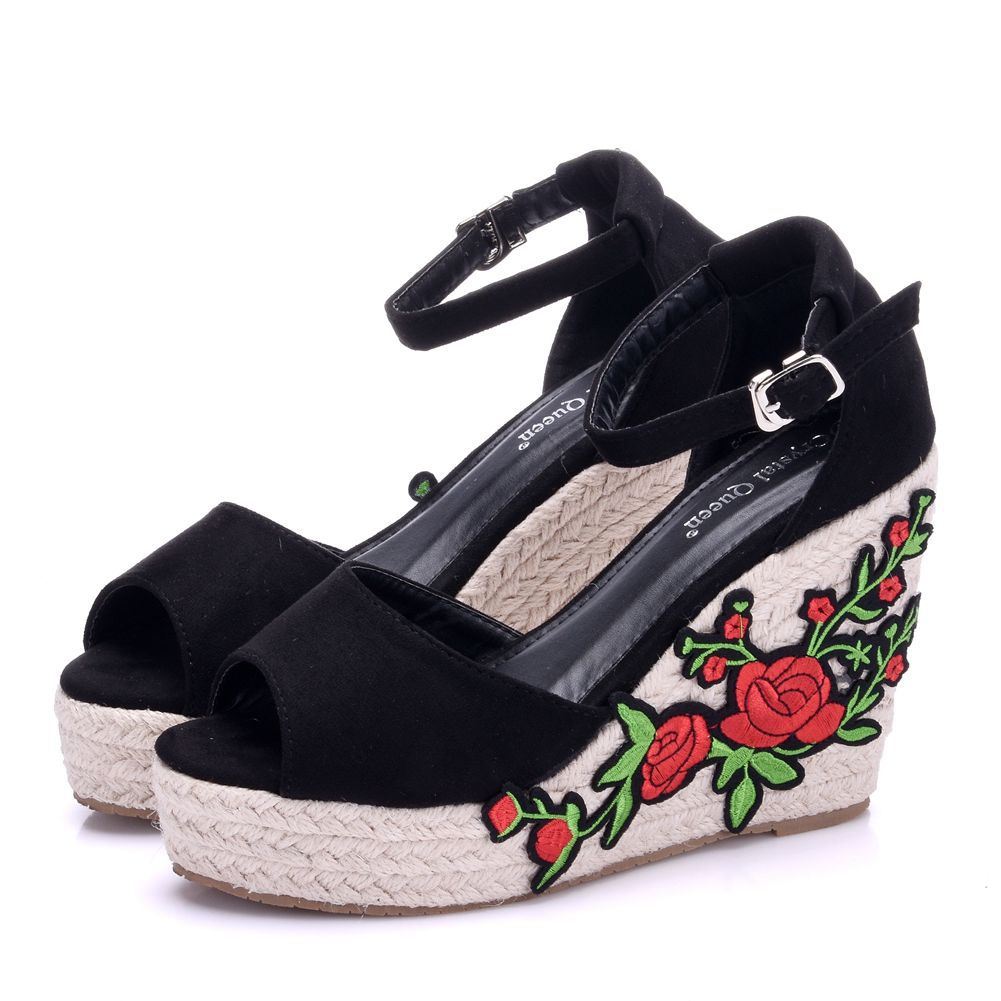Sandales Compensées Femme Été Mode Tendance Bout Ouvert Talon Aiguille Boucle Travail Loisirs Sandales pour Dames