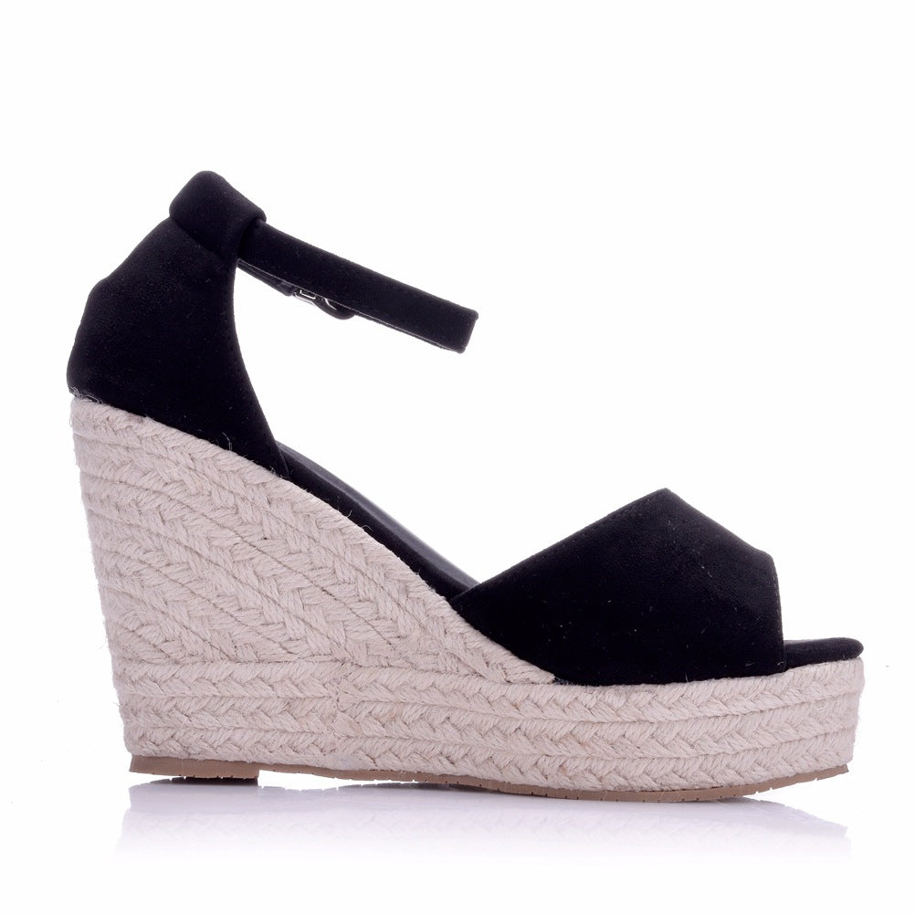 Sandales Compensées Femme Été Mode Tendance Bout Ouvert Talon Aiguille Boucle Travail Loisirs Sandales pour Dames