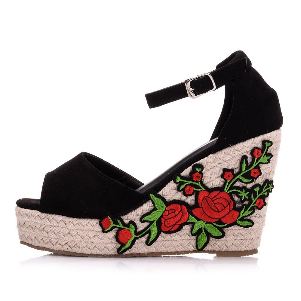 Sandales Compensées Femme Été Mode Tendance Bout Ouvert Talon Aiguille Boucle Travail Loisirs Sandales pour Dames