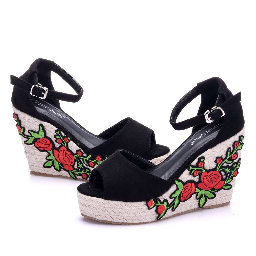 Sandales Compensées Femme Été Mode Tendance Bout Ouvert Talon Aiguille Boucle Travail Loisirs Sandales pour Dames