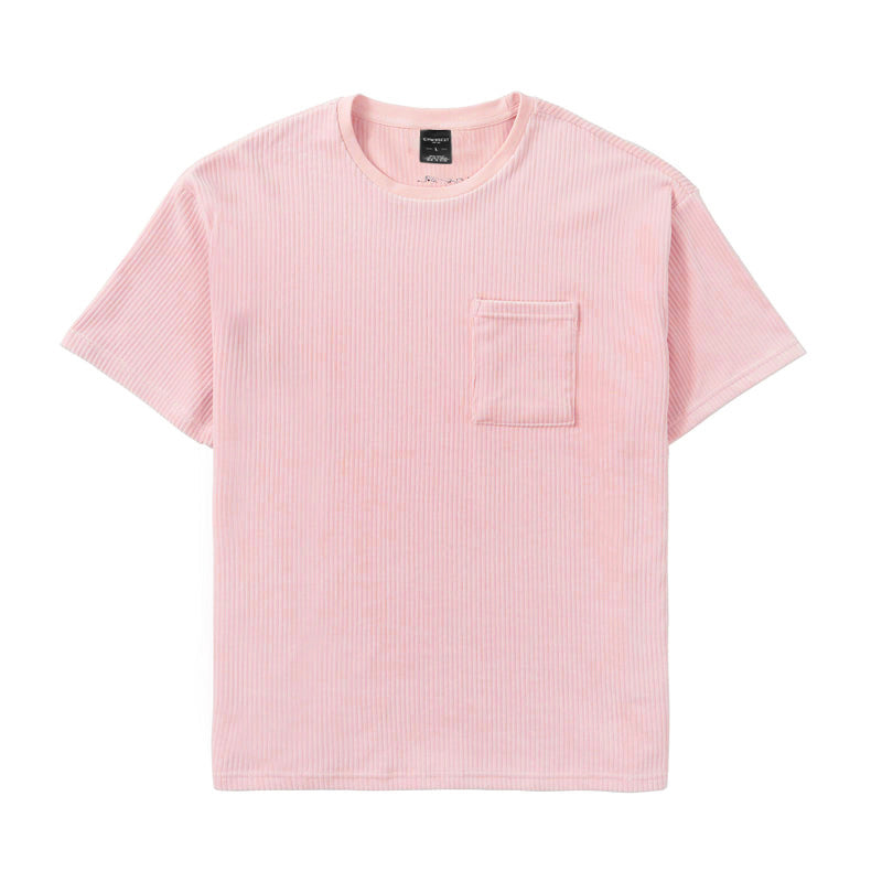 Sports Men's Round Neck Corduroy Casual T-shirt
