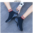 High-top Women's Casual Single Shoes Flat Camouflage Korean Style Breathable Socks And Shoes