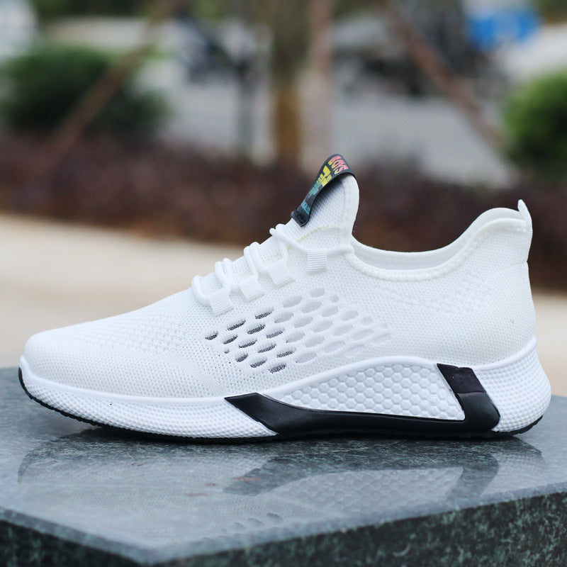 Nouvelles Chaussures de Sport Homme Respirantes Décontractées en Mesh Confort Rehaussant Lacets Antidérapantes Low-Top Chaussures de Course