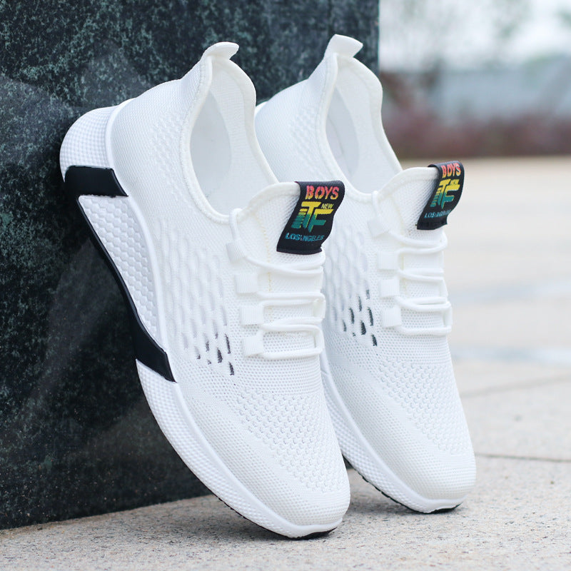 Nouvelles Chaussures de Sport Homme Respirantes Décontractées en Mesh Confort Rehaussant Lacets Antidérapantes Low-Top Chaussures de Course