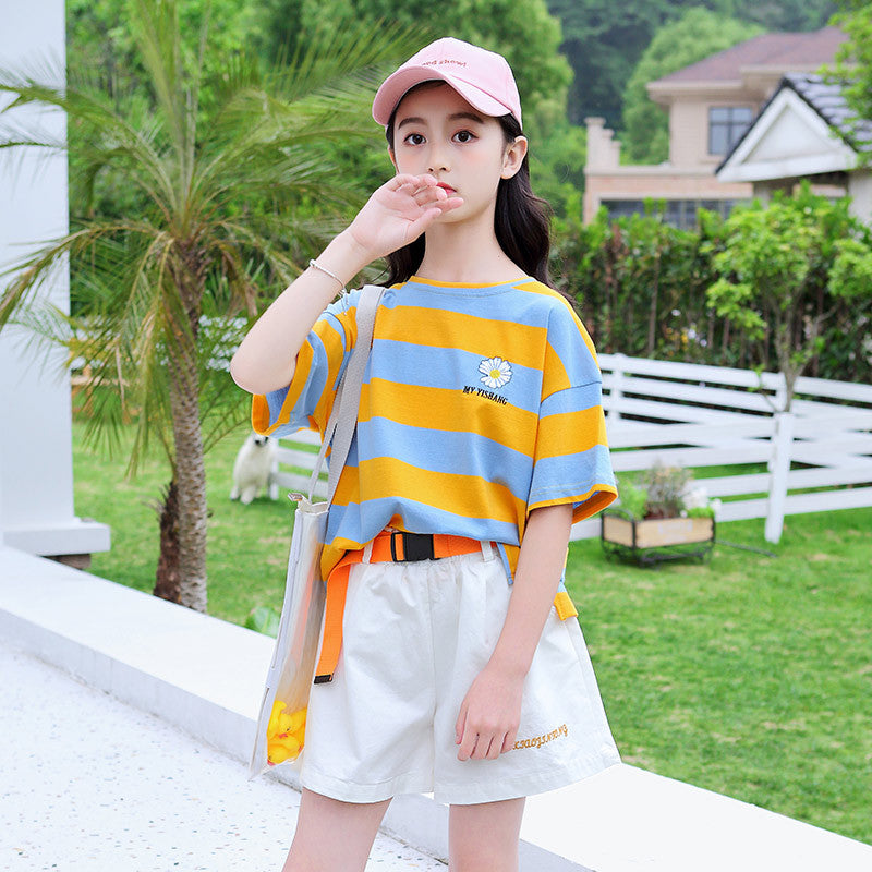 Children's Short-sleeved Shorts Suit Cotton T-shirt Boys And Girls Suit