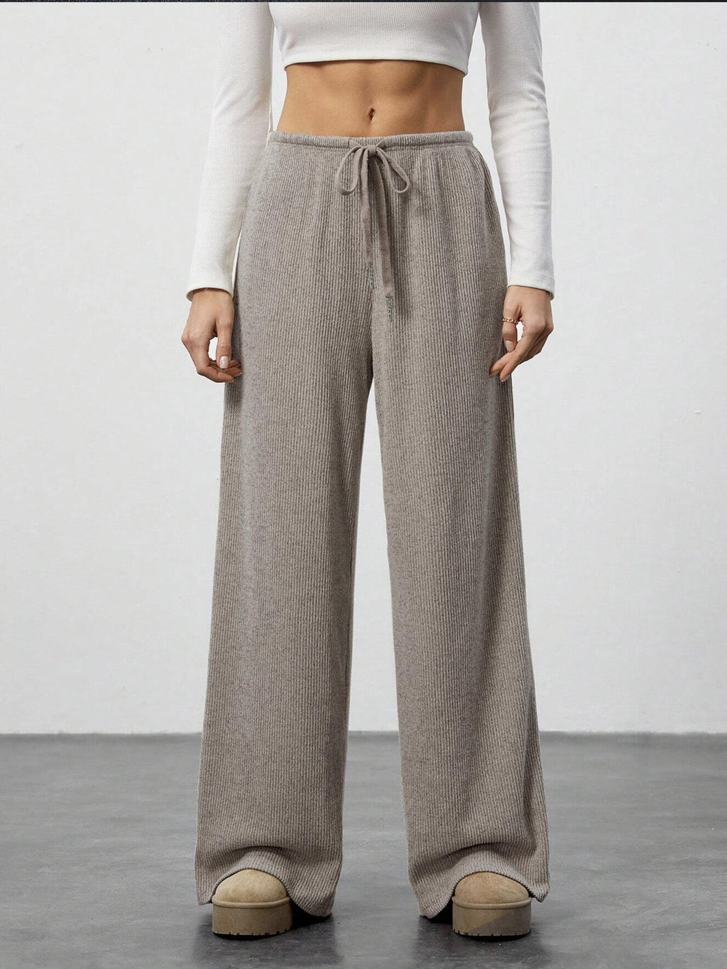 Damen einfarbige lässige gerade Hose