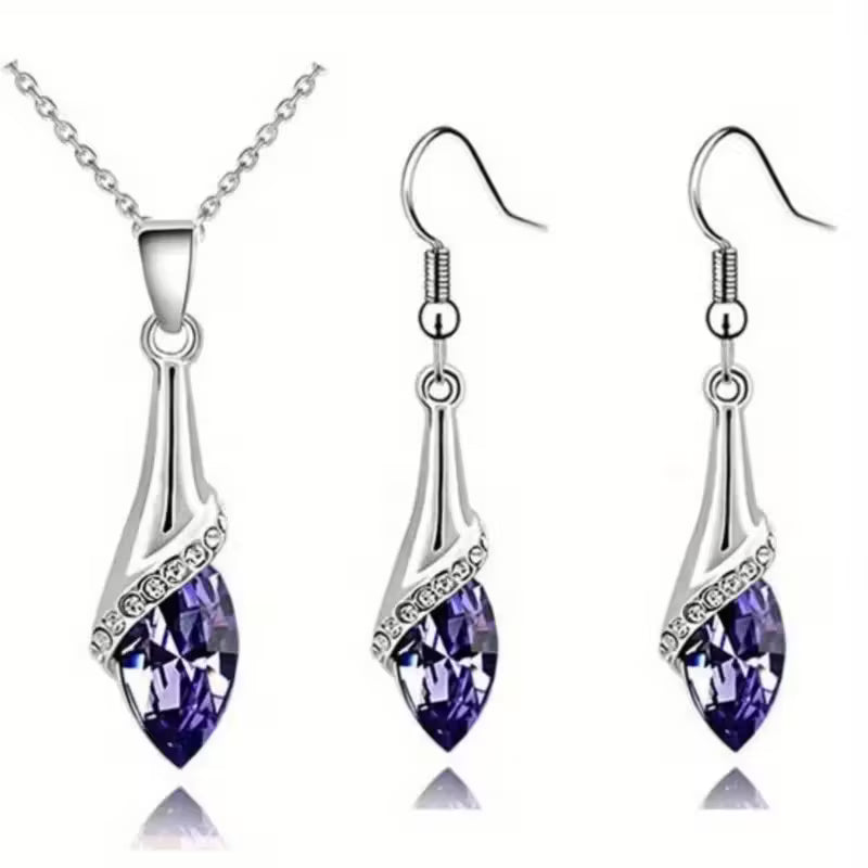 Melek su gözü kolye küpe takı seti