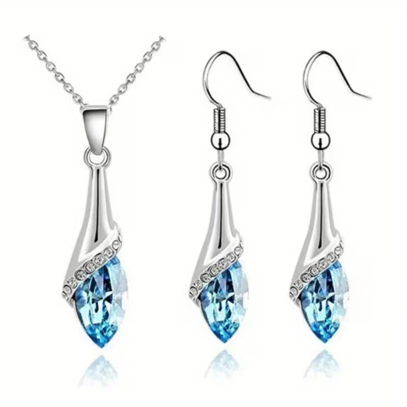 Melek su gözü kolye küpe takı seti