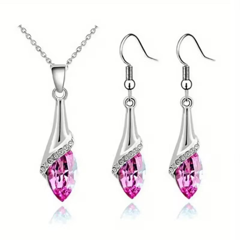 Melek su gözü kolye küpe takı seti