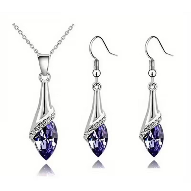 Melek su gözü kolye küpe takı seti