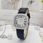 Retro Römische Ziffern Zifferblatt Lederarmband Uhr - Damen
