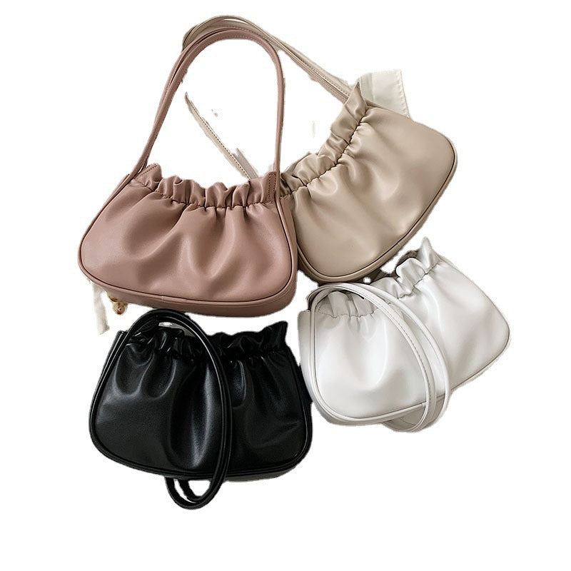 Sac Nuage Plissé à Une Épaule Simple et Tendance