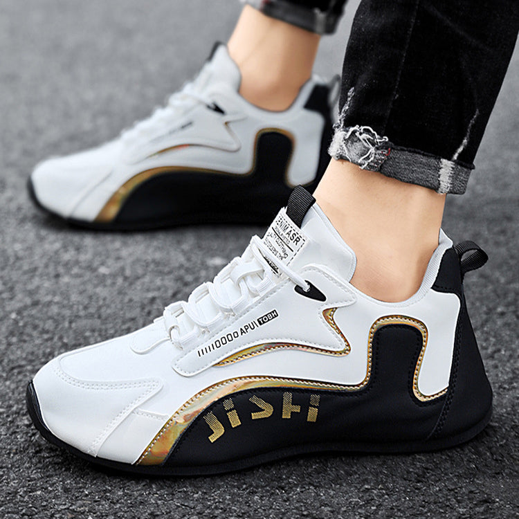 Modische Colorblock-Schnürsneaker für Herren, atmungsaktive Low-Top-Dad-Schuhe, Laufschuhe
