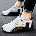 Modische Colorblock-Schnür-Sneaker für Herren, atmungsaktive Low-Top-Dad-Schuhe, Lauf- und Sportschuhe