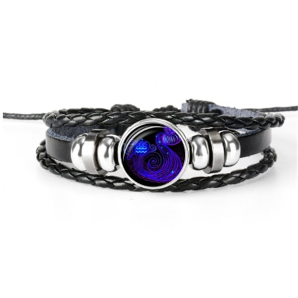 12 Sternzeichen Armband Leuchtendes geflochtenes Design Armband für Männer Frauen Kinder