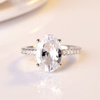 Fashion Hot Sale Oval Cut Engagement & Proposal Ring, 18K White Gold Plated Ring Jewelry