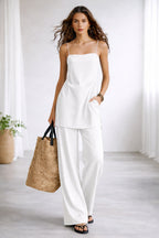 Damen Minimalistisches Jumpsuit-Set Einfarbig