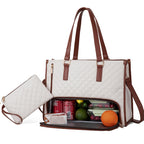 Modische Lunchtasche für Damen, wärmeisolierte Brotdose, auslaufsichere Umhängetasche für Laptop-Aufbewahrung, gesteppte Handtasche mit großer Kapazität und Geldbörse