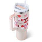 40 oz Becher mit Griff und Strohhalm, isoliert, auslaufsicher, Vakuum-Kaffeetasse aus Edelstahl mit Deckel, konischer Becher, Geschenke für Valentinsliebhaber, geeignet für Auto, Fitnessstudio, Büro, Reisen