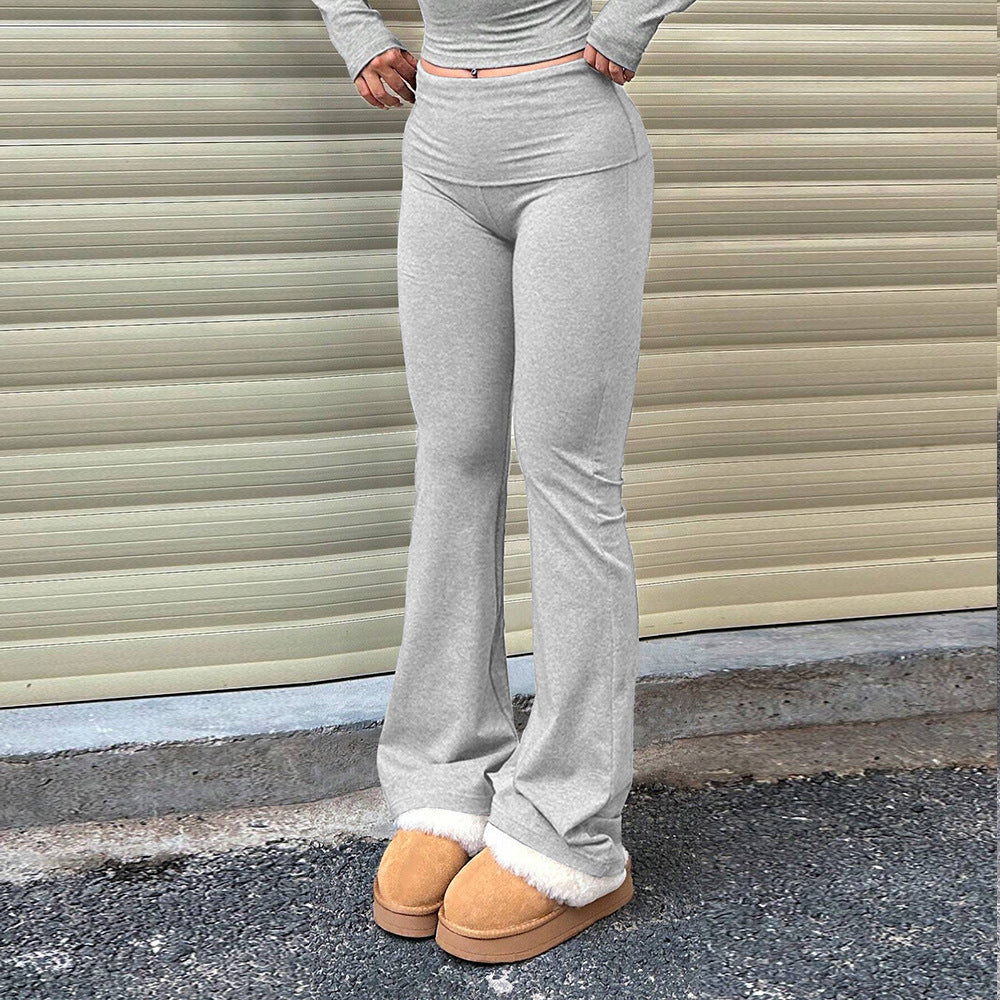 Pantalon bootcut tricoté slim pour femme