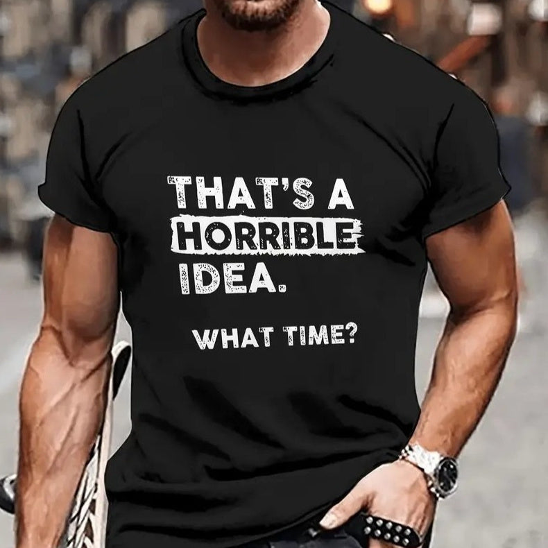 T-shirt à col rond pour hommes Sport Décontracté Bande dessinée Anime