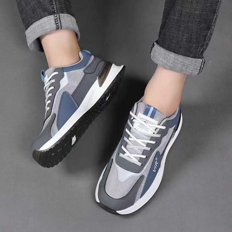 Herren Colorblock Mesh-Schuhe Modisch Lässig Schnür-Sneaker Outdoor Atmungsaktiv Lauf-Sportschuhe